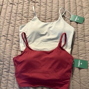 HALARA Women’s Cami Crop Tops in White and Burgundy